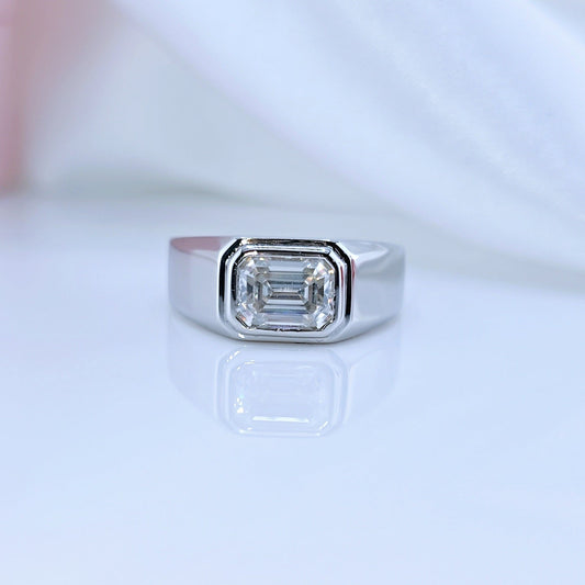 2.0 Ct Emerald-cut Diamond Men's Ring