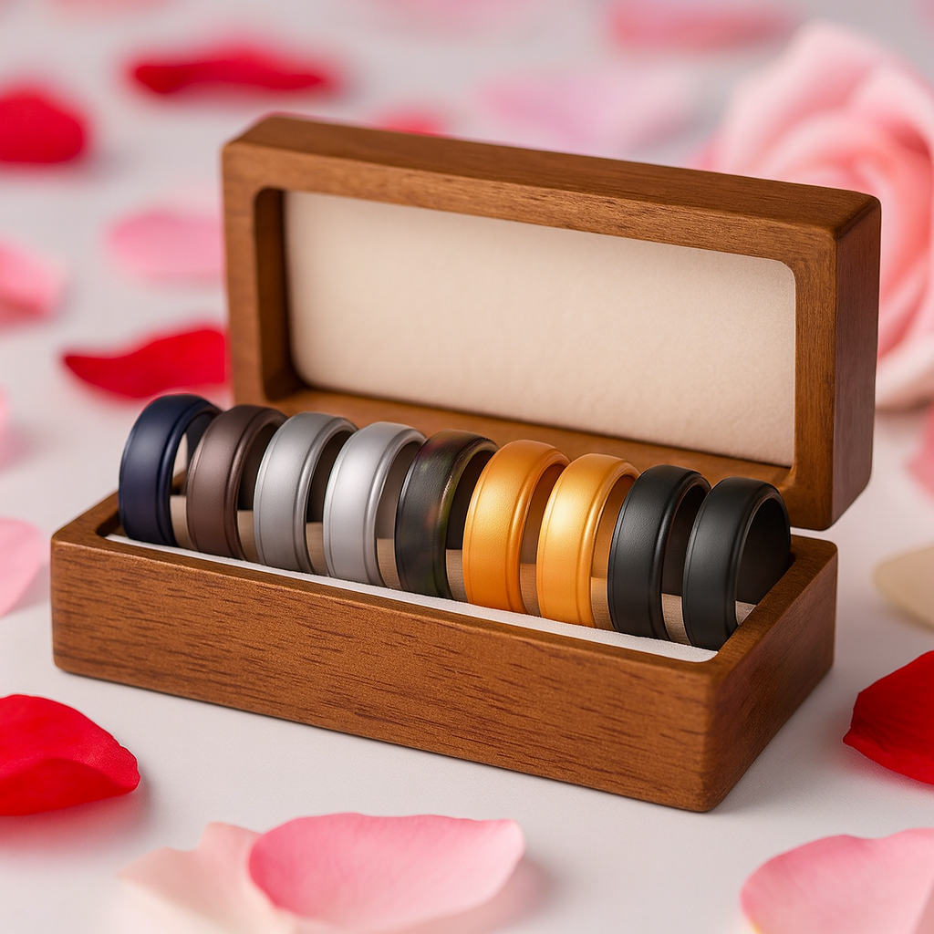Sports Silicone Wedding Band Set