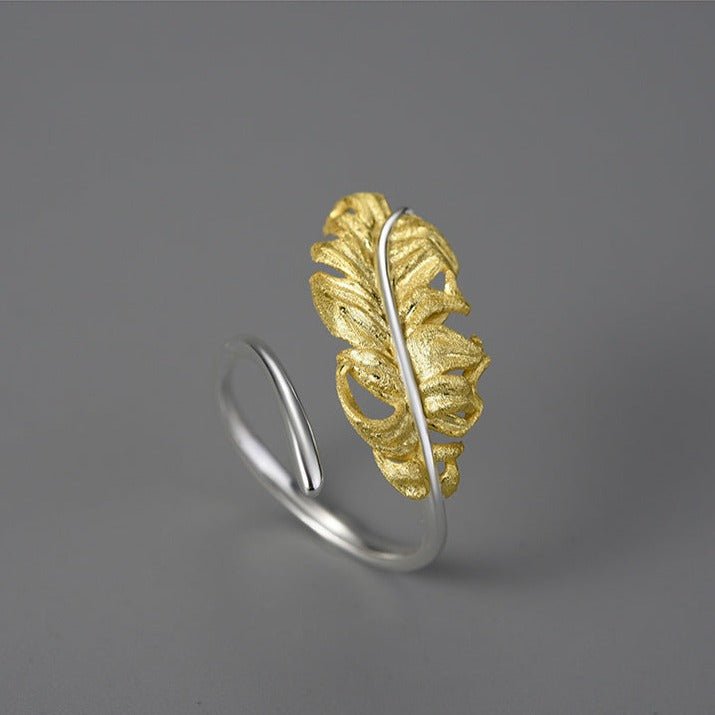 Vintage Long Goose Feather Ring
