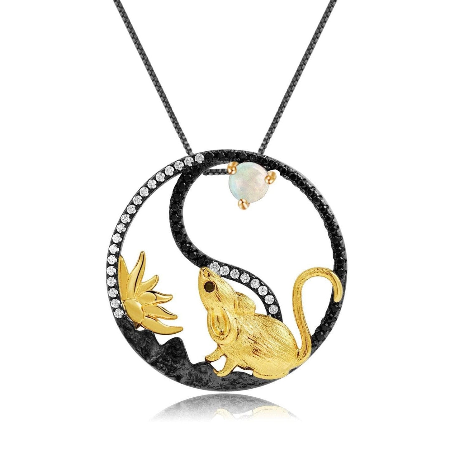 Year Of The Rat-Natural Garnet Handmade Rat Necklace