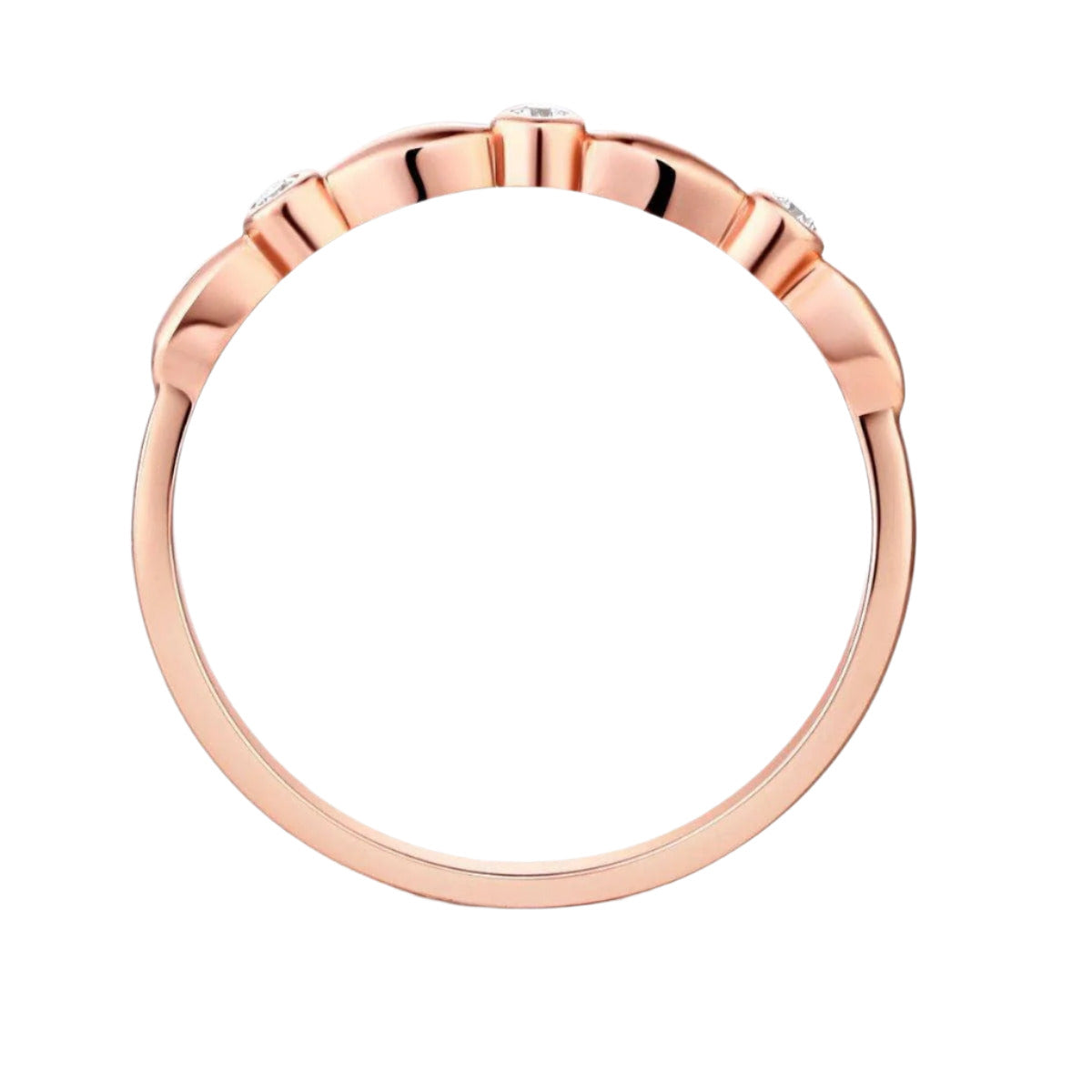 0.03 Ct Diamond 14K Rose Gold Stackable Ring