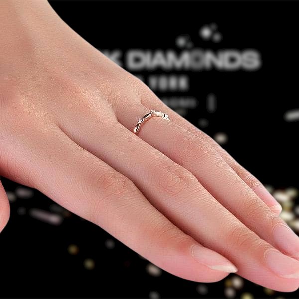 0.03 Ct Diamond 14K Rose Gold Stackable Ring