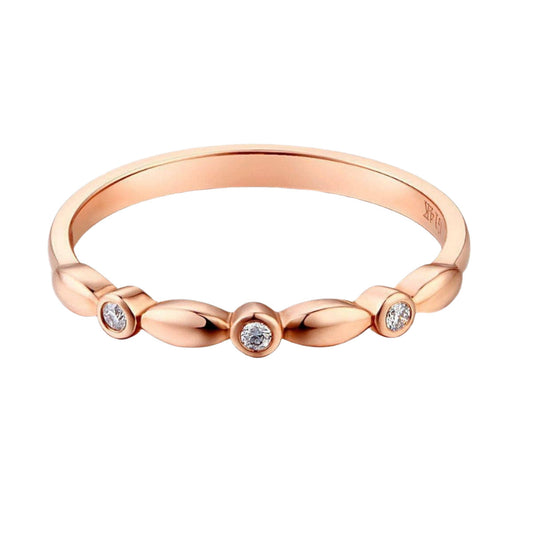 0.03 Ct Diamond 14K Rose Gold Stackable Ring