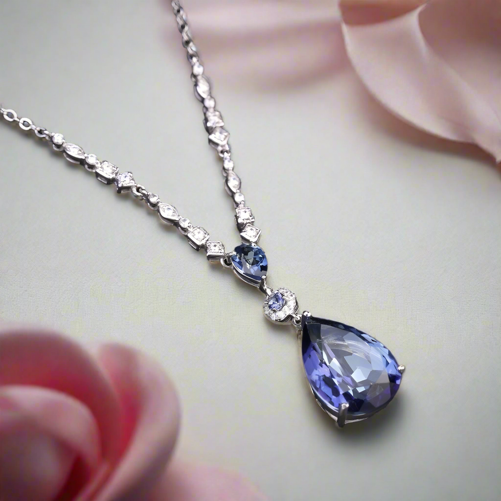 10.68C Natural Iolite Blue Mystic Quartz Pendant Necklace