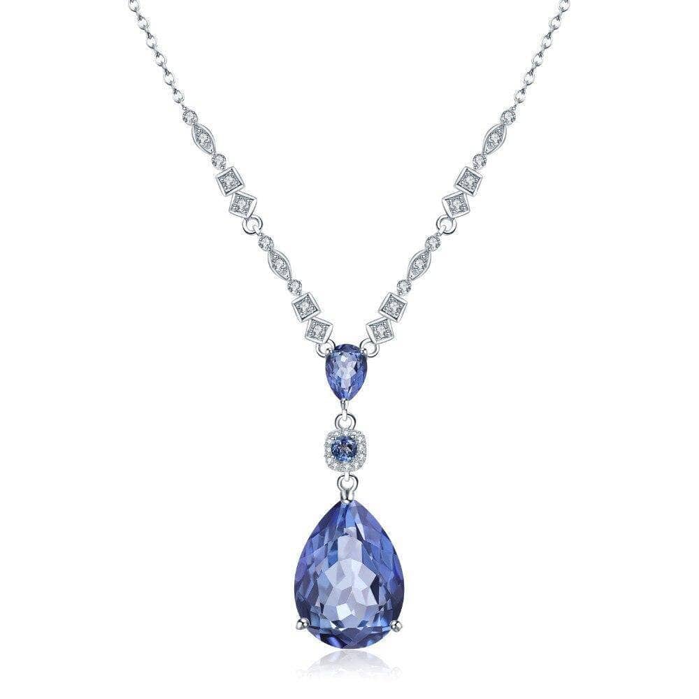 10.68C Natural Iolite Blue Mystic Quartz Pendant Necklace
