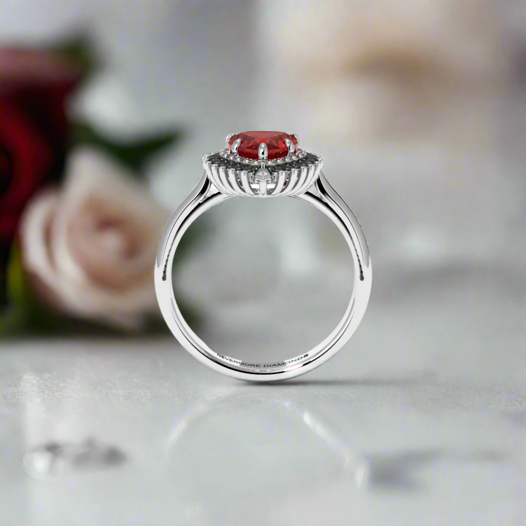 Against All Odds- Heart Shape Diamond Gothic Engagement Ring