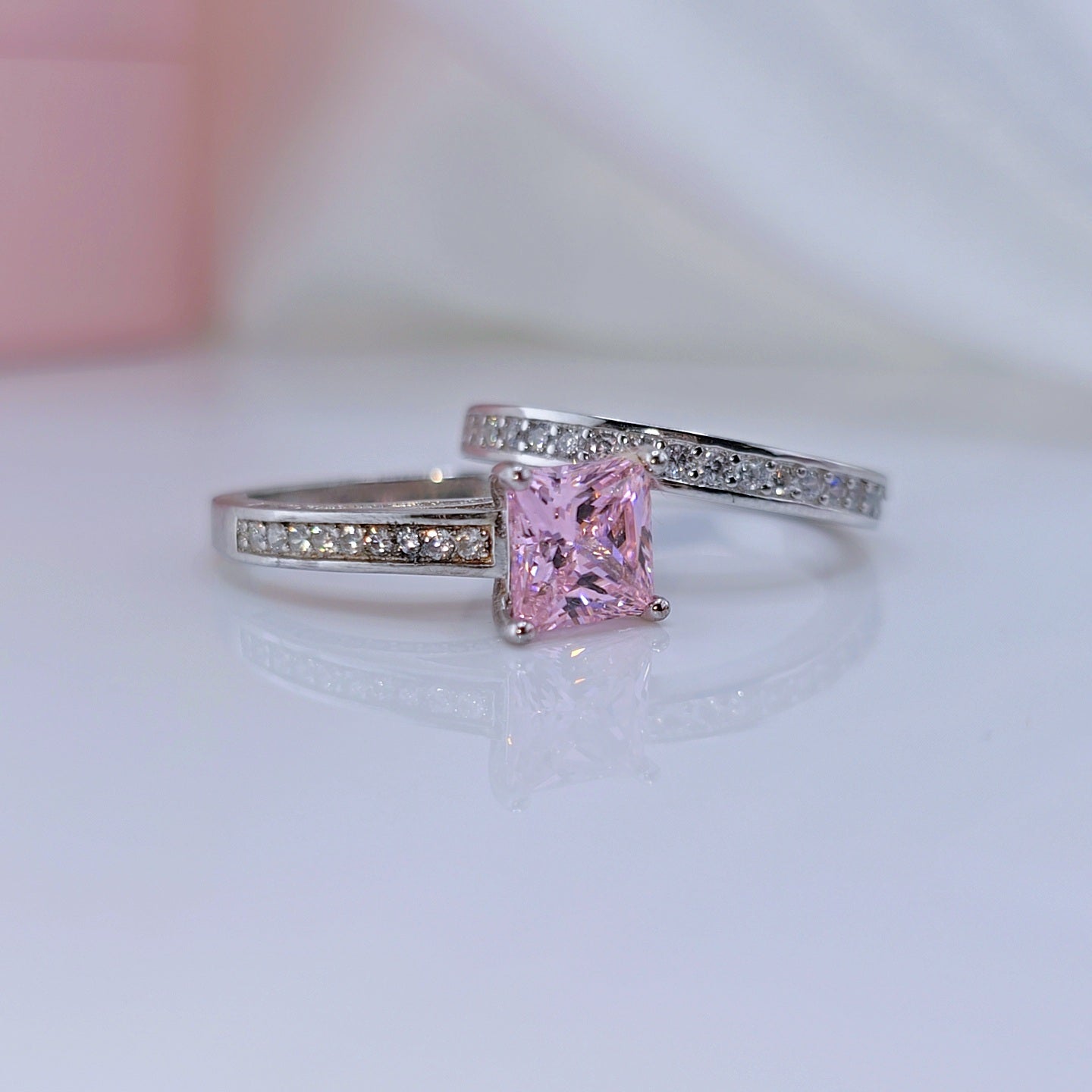 VIP Dream Ring- 1.5 Carat Princess Cut Wedding Ring Set (Aftersale Service)