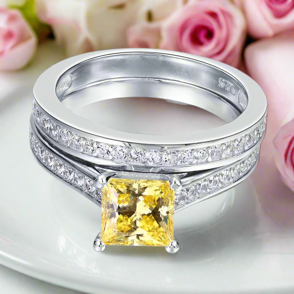 VIP Dream Ring- 1.5 Carat Princess Cut Wedding Ring Set (Aftersale Service)