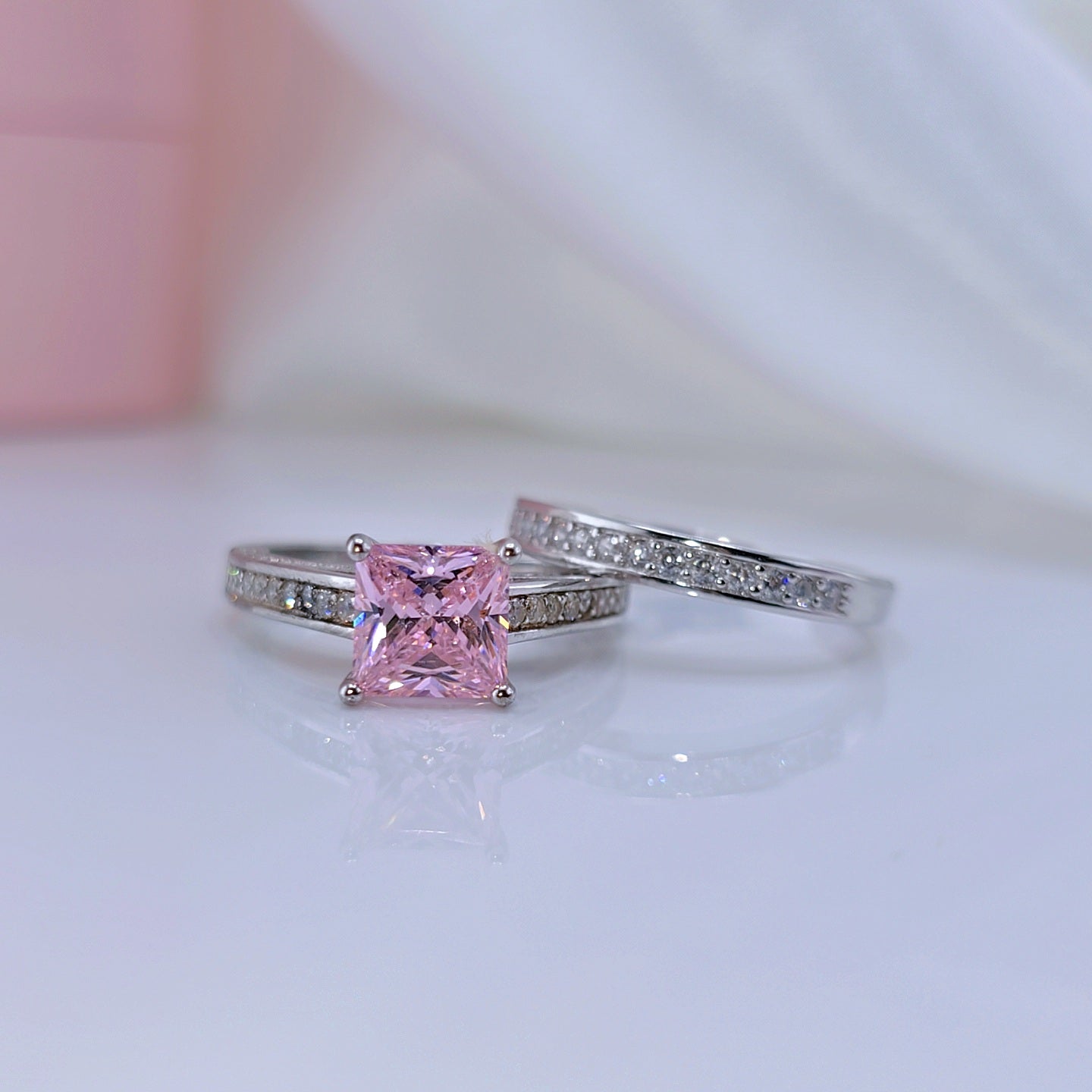 VIP Dream Ring- 1.5 Carat Princess Cut Wedding Ring Set (Aftersale Service)