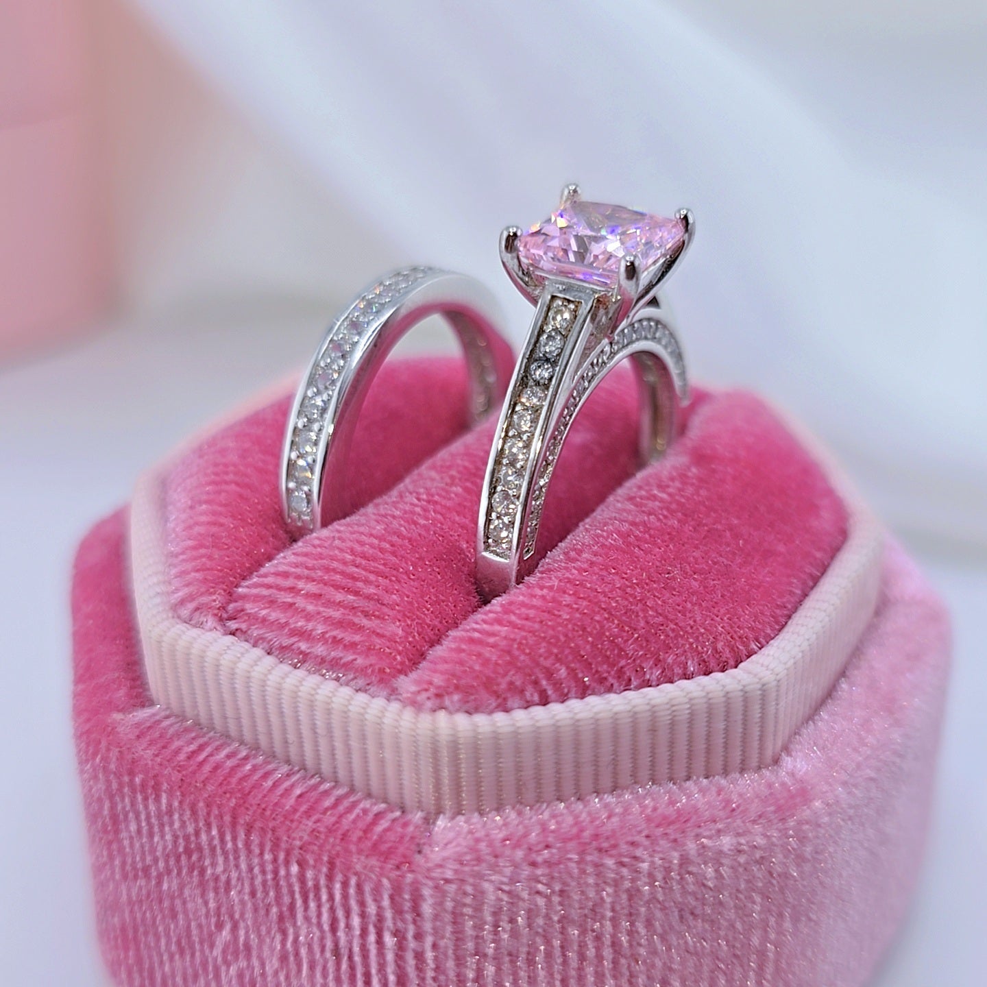 VIP Dream Ring- 1.5 Carat Princess Cut Wedding Ring Set (Aftersale Service)