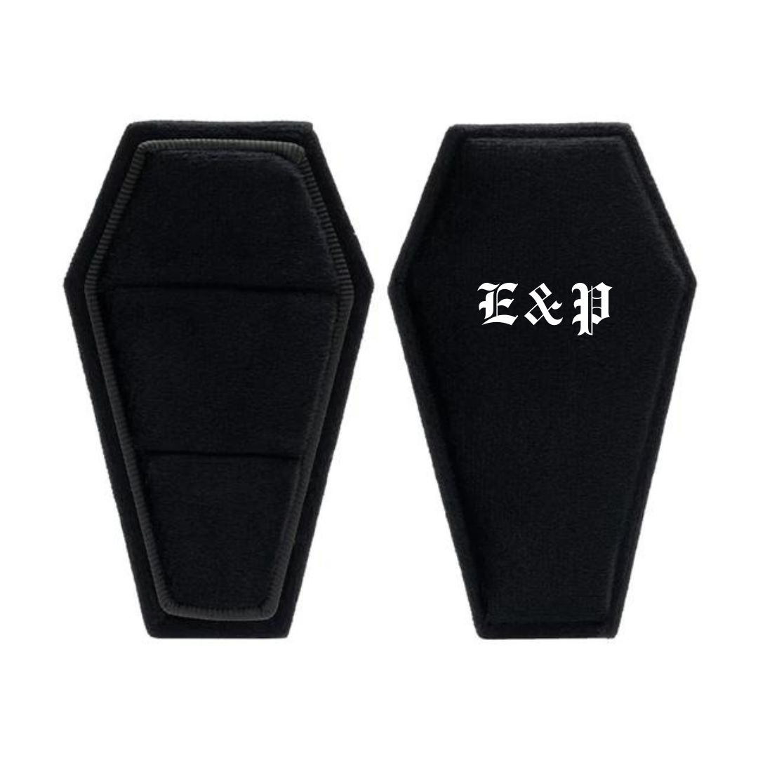 Married Till Buried Personalized Coffin Ring Box