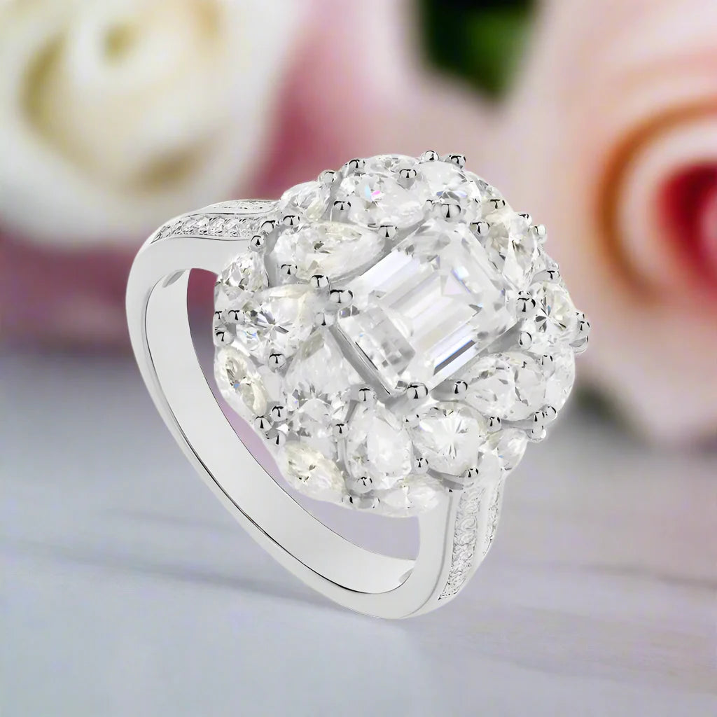 2.0 Ct Emerald-cut Diamond Vintage Engagement Ring