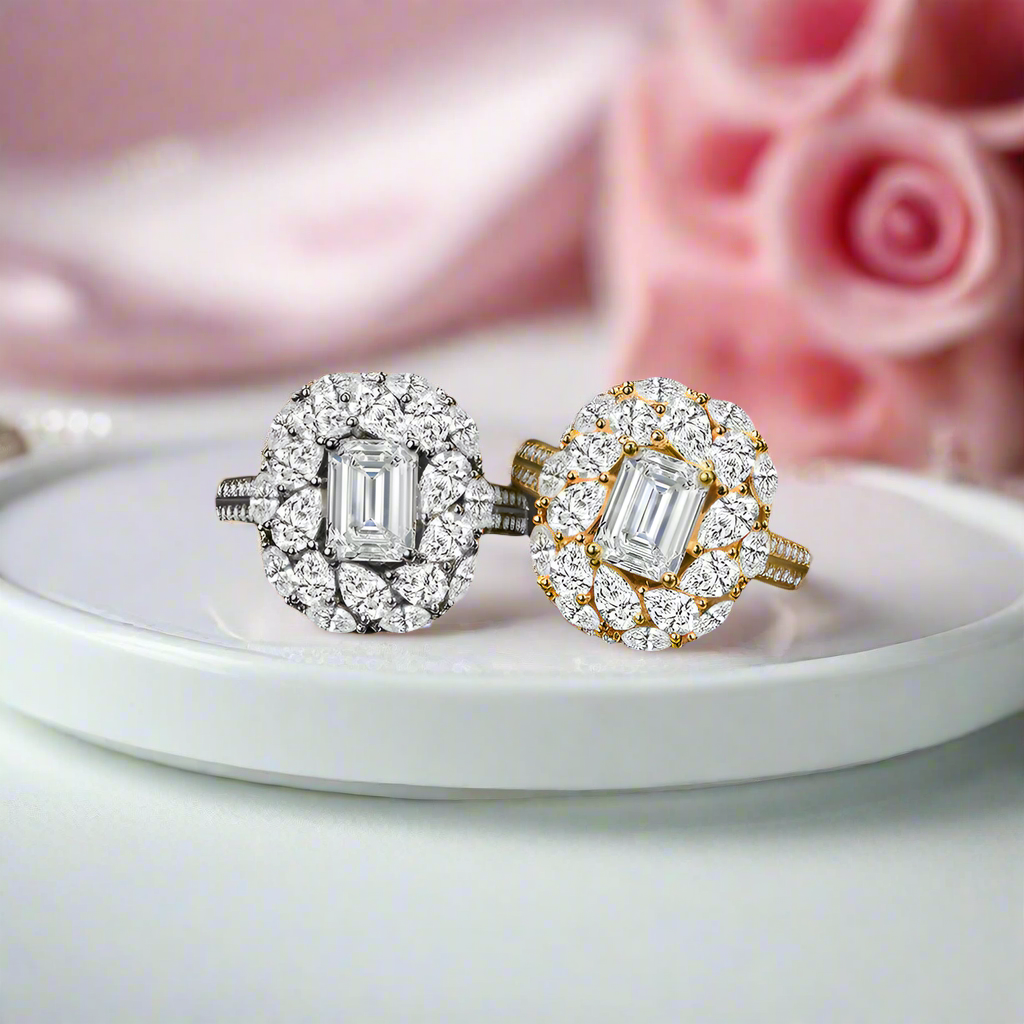 2.0 Ct Emerald-cut Diamond Vintage Engagement Ring