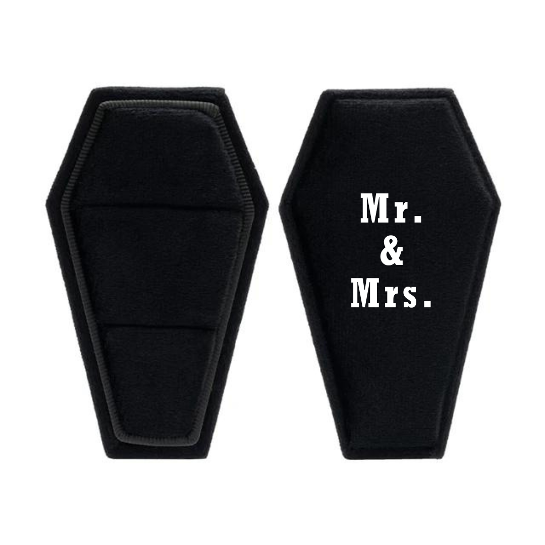 Married Till Buried Personalized Coffin Ring Box