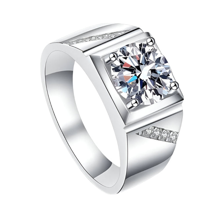 Round Brilliant Diamond Men's Wedding Band