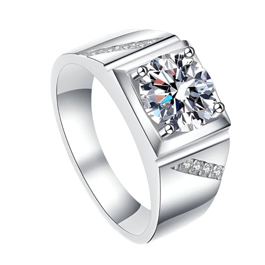Round Brilliant Diamond Men's Wedding Band