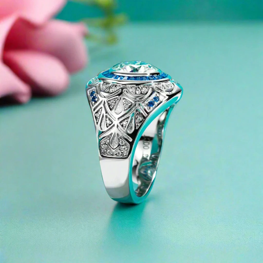 3.0 Ct Diamond Vintage Men's Engagement Ring