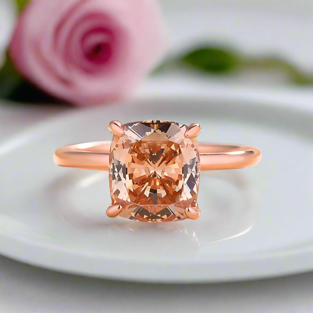 3.0ct Cushion Cut Champagne Engagement Ring
