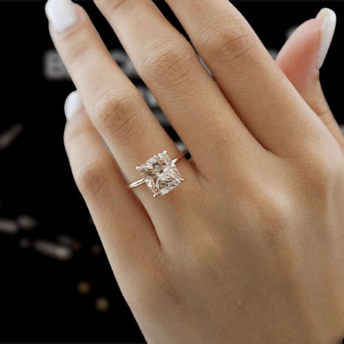 3.0ct Cushion Cut Champagne Engagement Ring