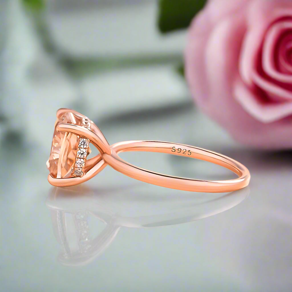 3.0ct Cushion Cut Champagne Engagement Ring