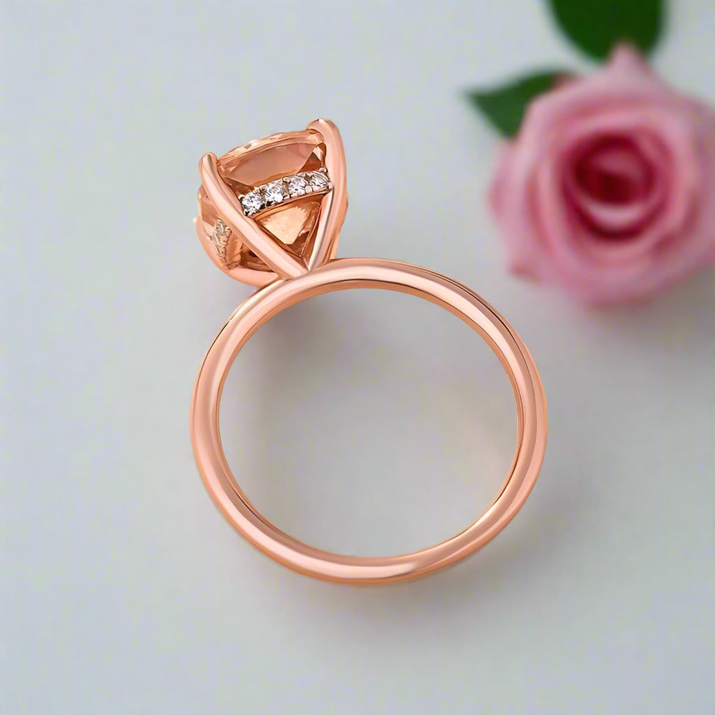 3.0ct Cushion Cut Champagne Engagement Ring