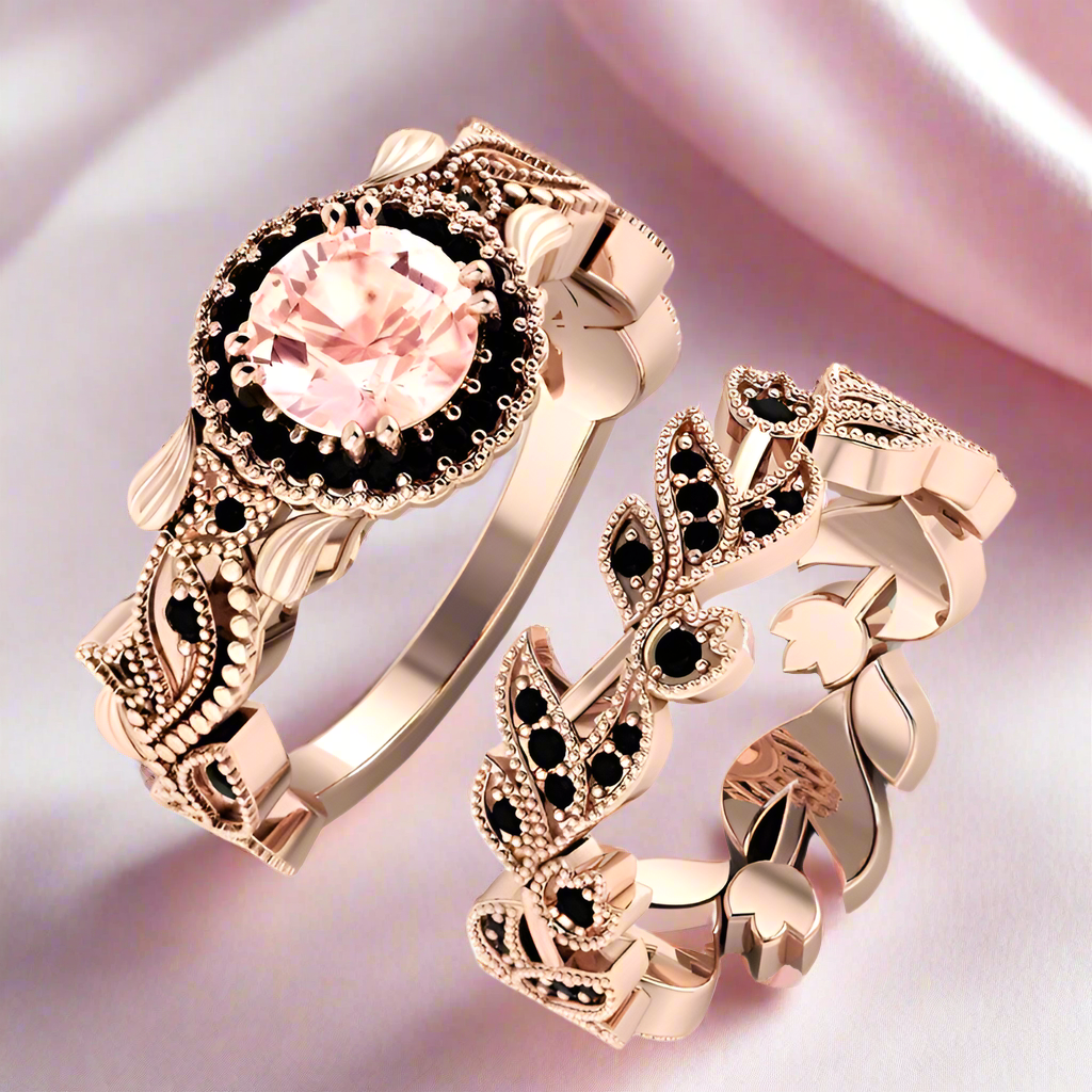 MAIN RING ONLY 1.50ct Diamond Rose Gold Flower Ring Set (Aftersale Service)