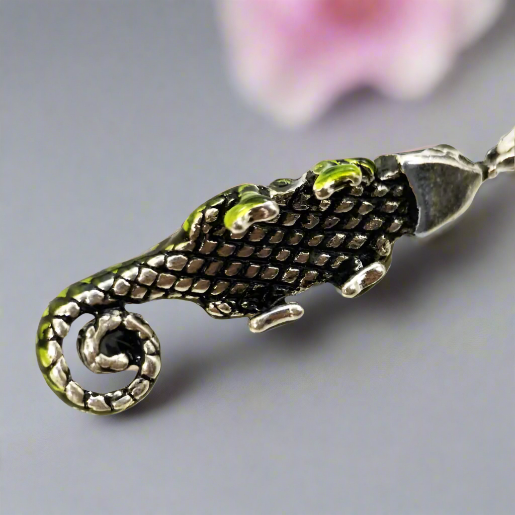Pirate Green Lizard Chameleon Pendant (Aftersale Service)
