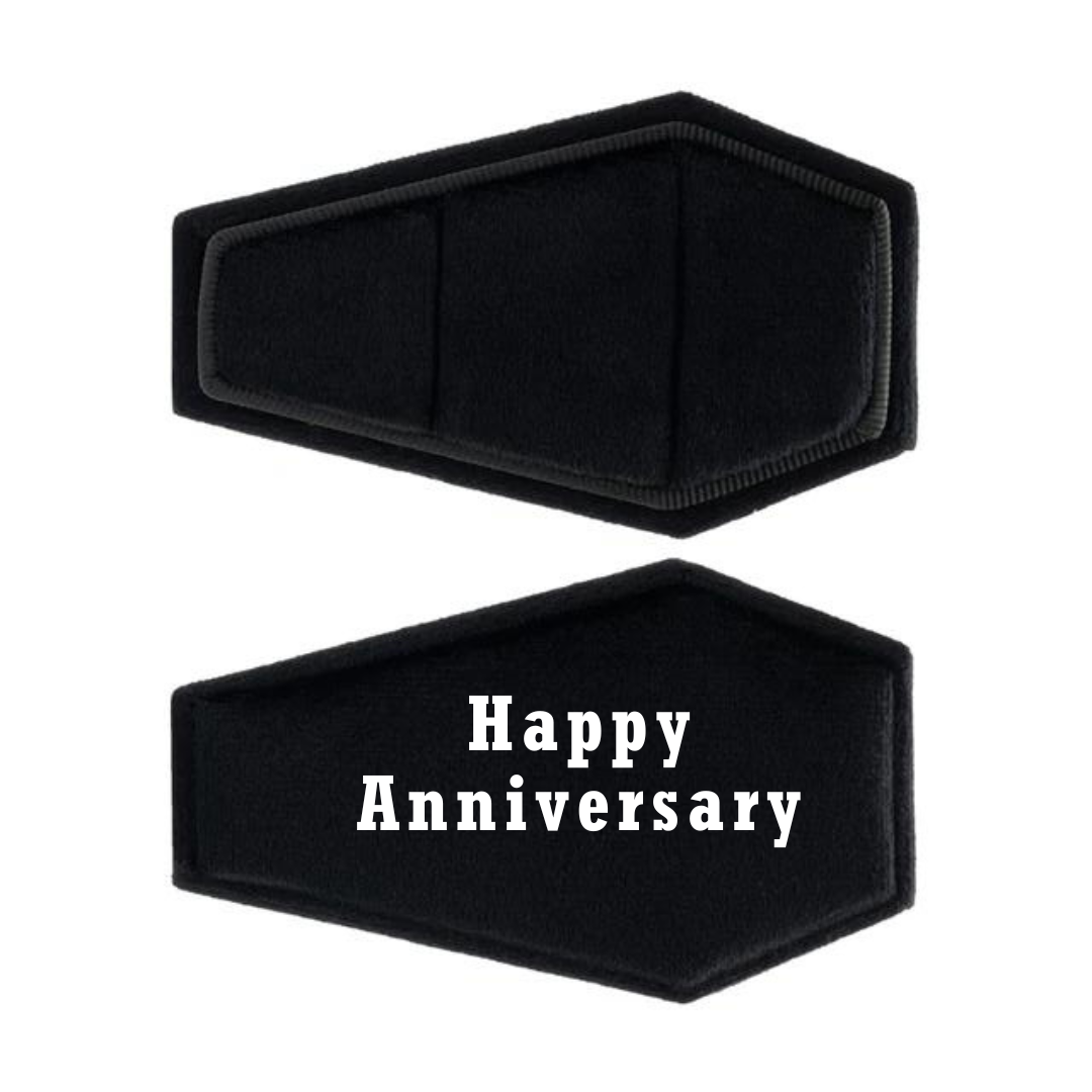 Married Till Buried Personalized Coffin Ring Box