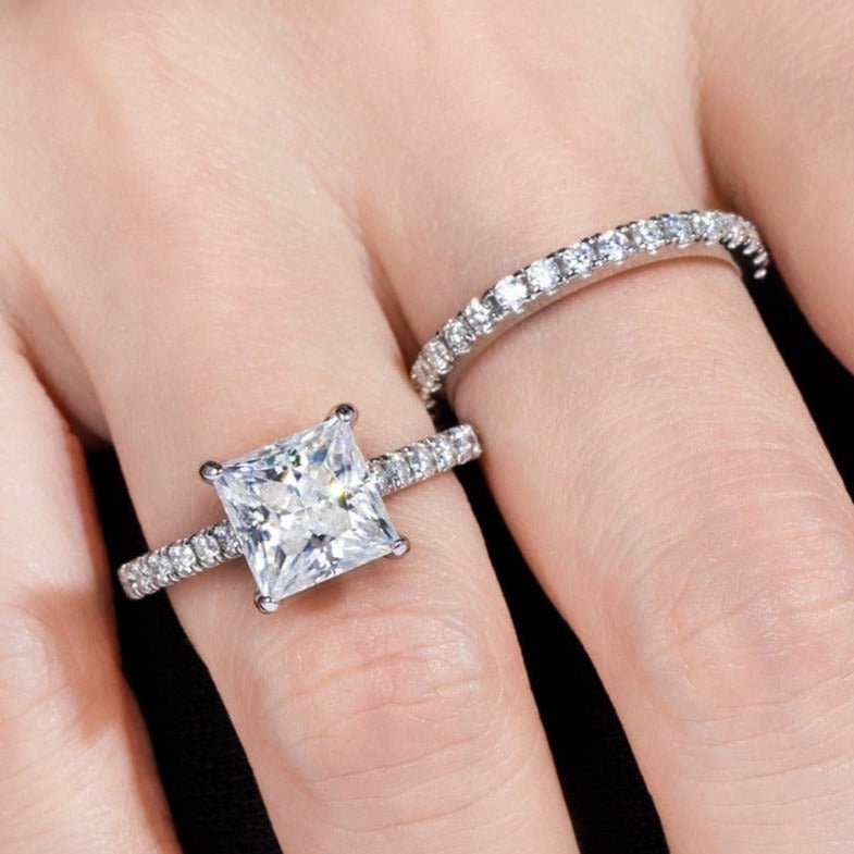 3ct Princess Cut Diamond Engagement Ring Set (Aftersale Service)