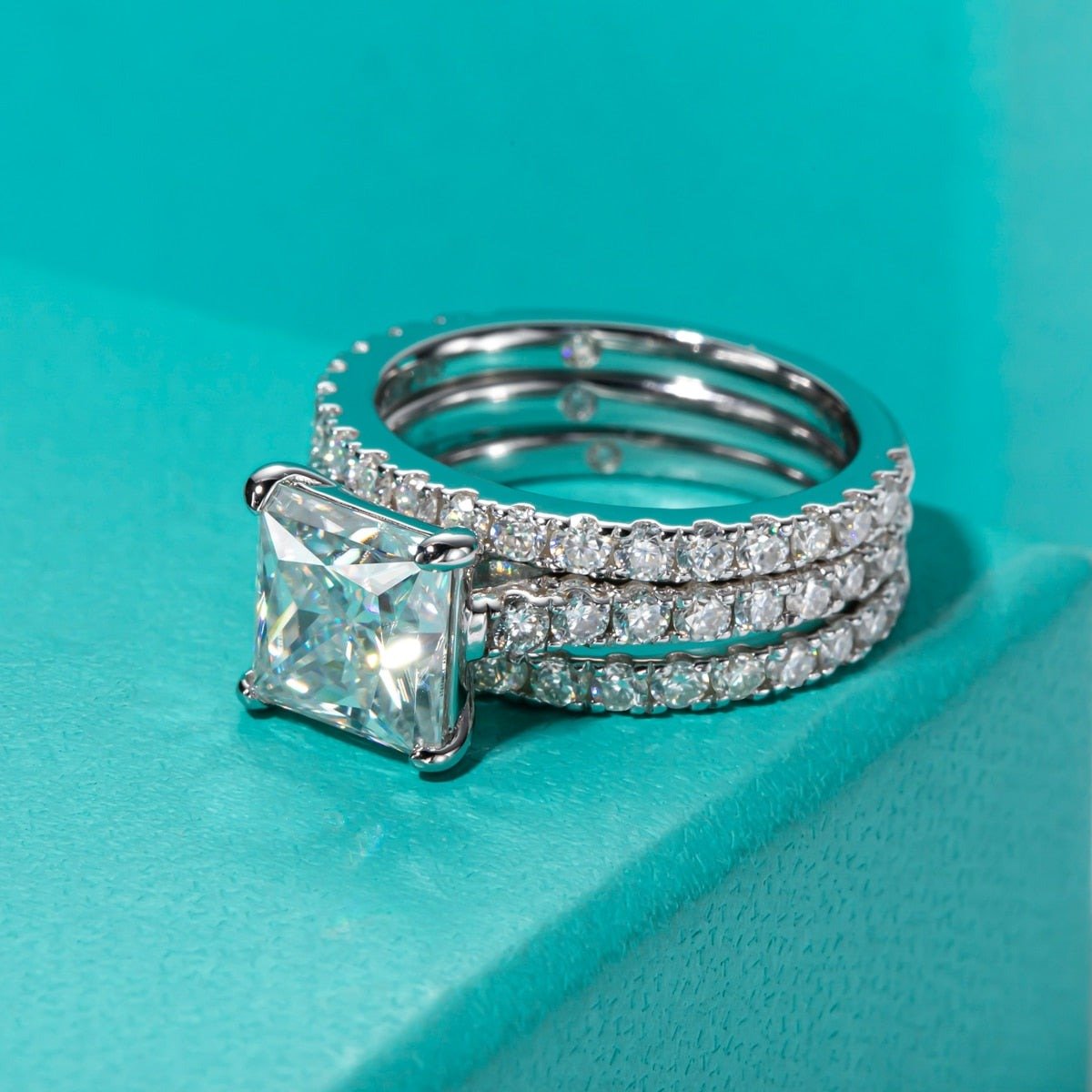 3ct Princess Cut Diamond Engagement Ring Set (Aftersale Service)