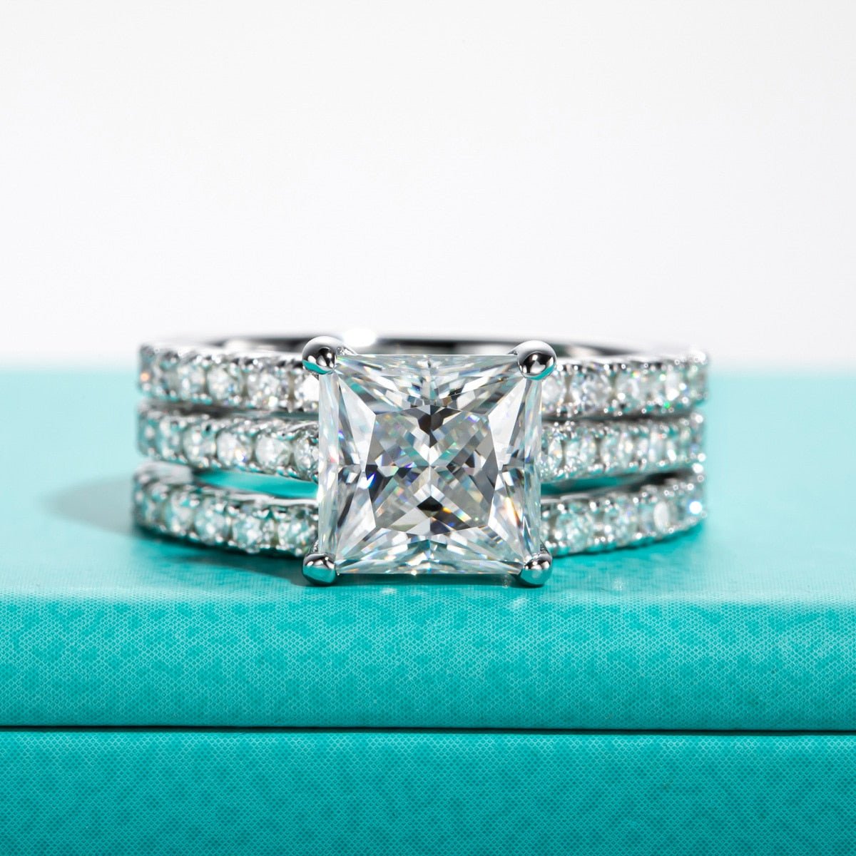 3ct Princess Cut Diamond Engagement Ring Set (Aftersale Service)