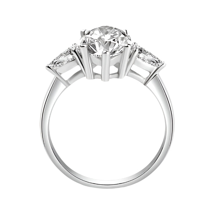 4.0 Ctw Marquise & Pear Cut Diamond Engagement Ring