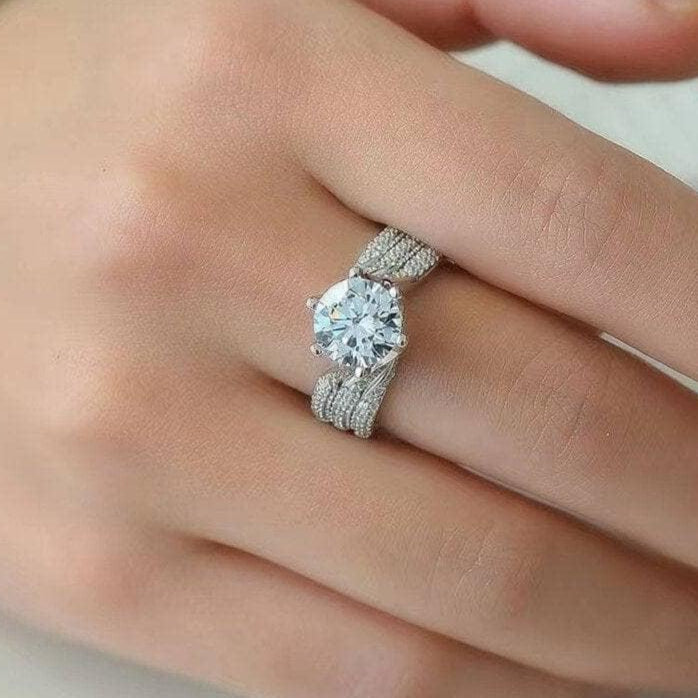 5.0 Ct Round Cut Full Diamond Ring
