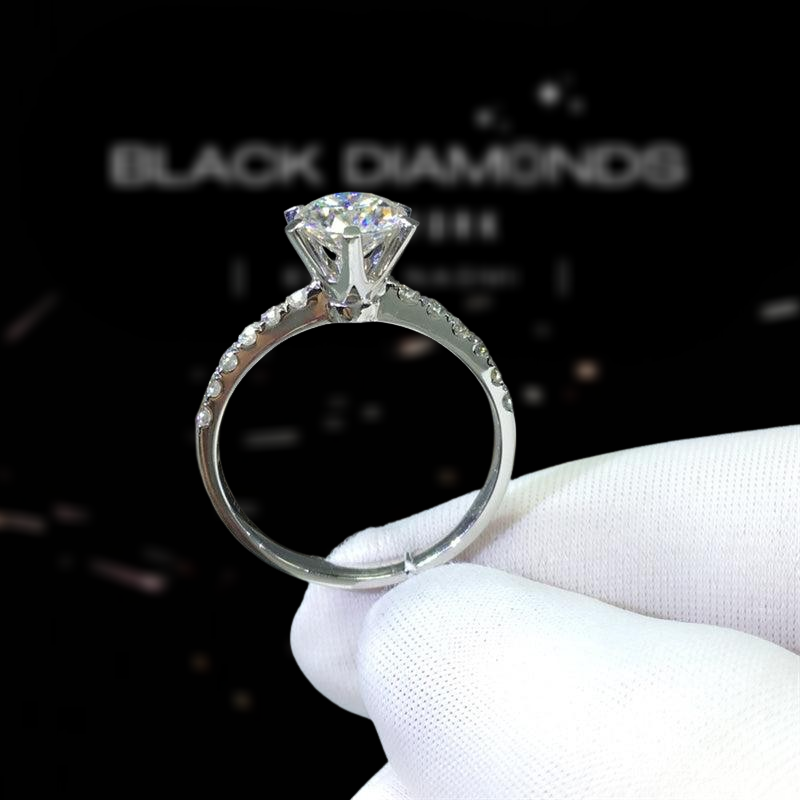 1.0 Ct Round Cut D Color Diamond 6 Prong Engagement Ring