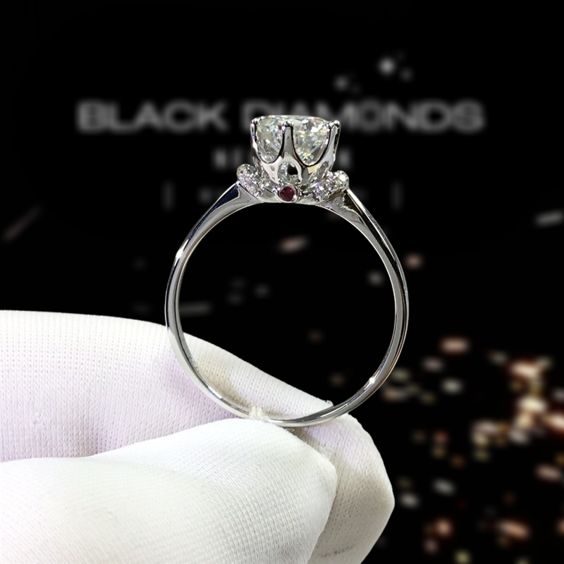1.0 Ct Round Cut Diamond Love Crown Engagement Ring