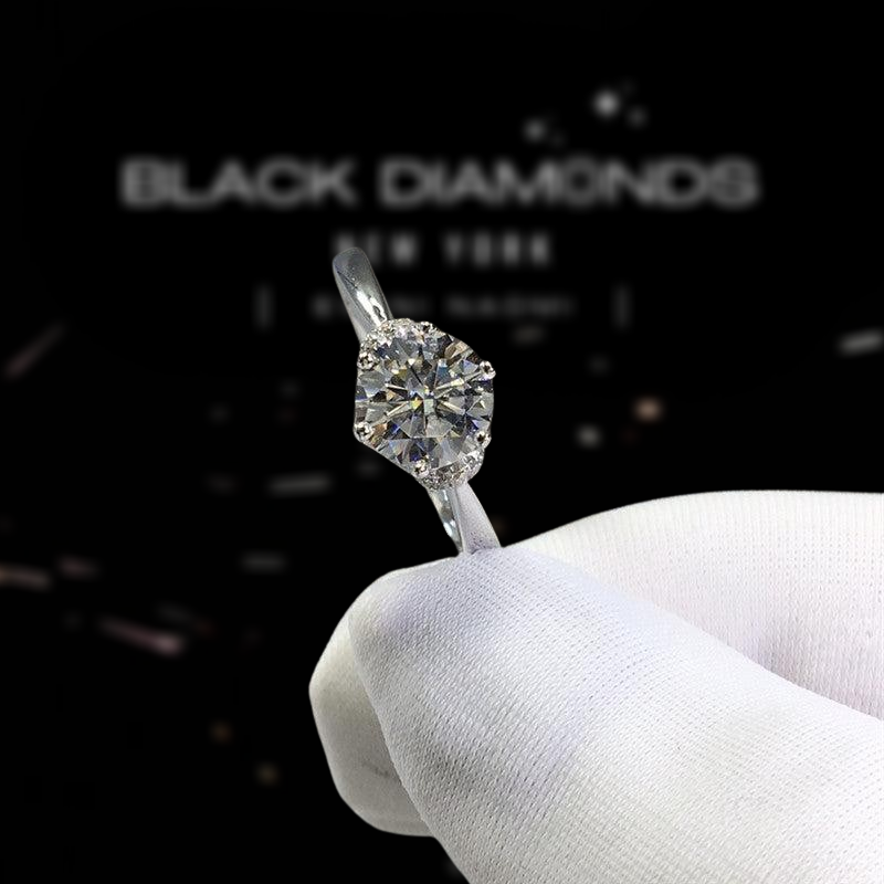 1.0 Ct Round Cut Diamond Love Crown Engagement Ring