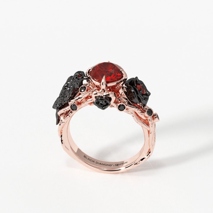 Black Crow- 1.25 Carat Diamond Gothic Wedding Ring
