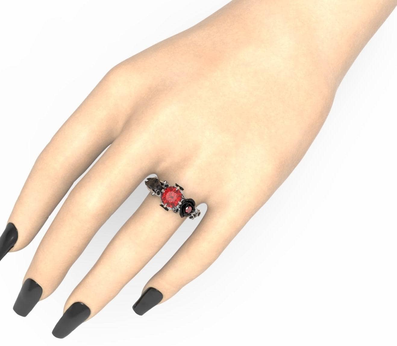 Black Crow- 1.25 Carat Diamond Gothic Wedding Ring