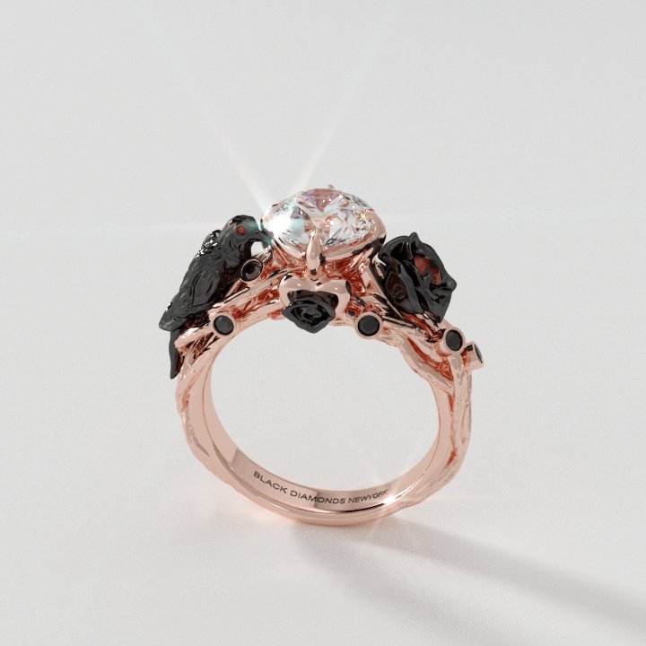 Black Crow- 1.25 Carat Diamond Gothic Wedding Ring