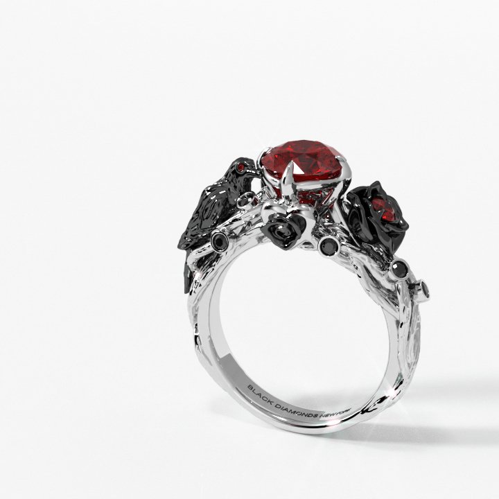 Black Crow- 1.25 Carat Diamond Gothic Wedding Ring