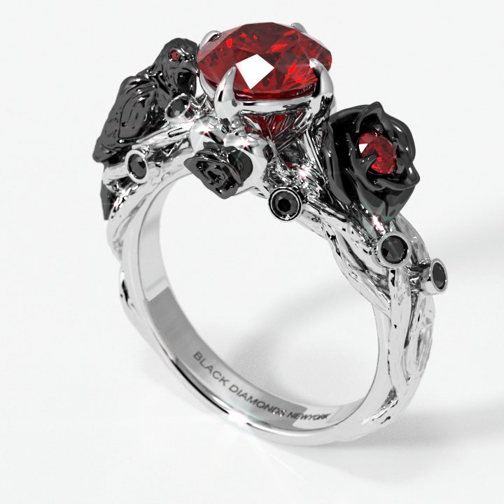 Black Crow- 1.25 Carat Diamond Gothic Wedding Ring