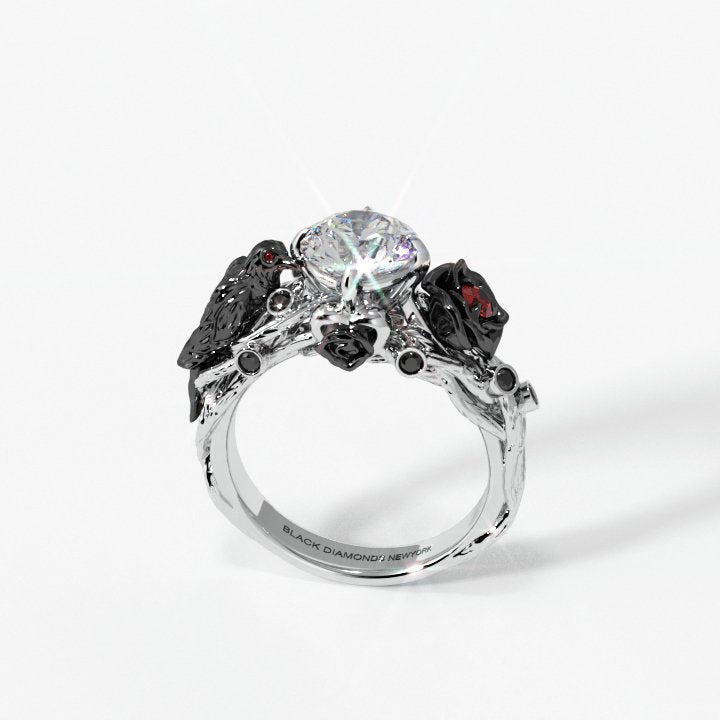 Black Crow- 1.25 Carat Diamond Gothic Wedding Ring