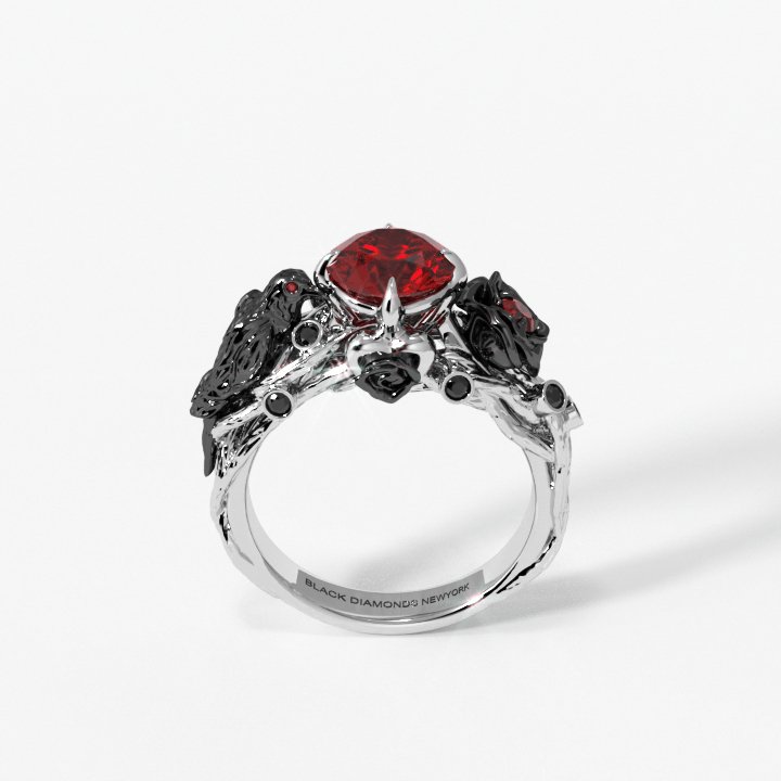 Black Crow- 1.25 Carat Diamond Gothic Wedding Ring
