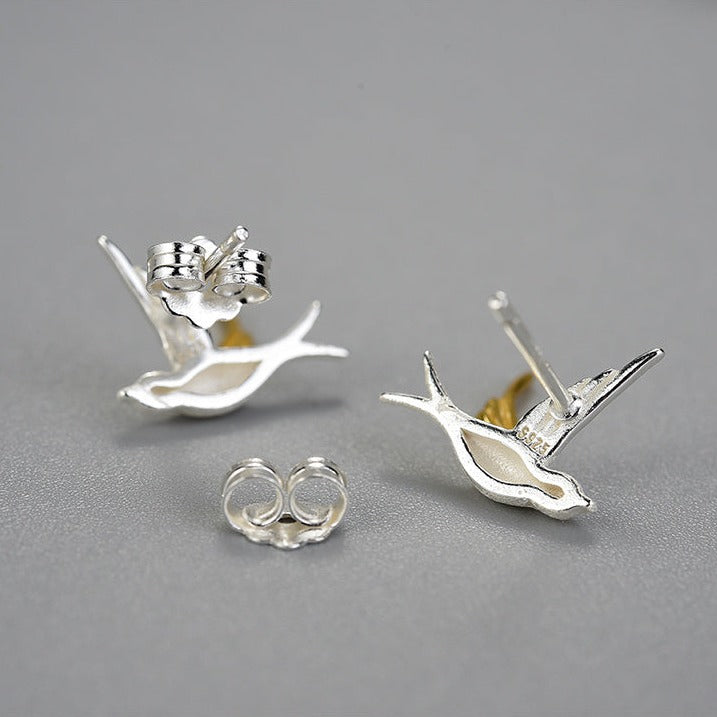Flying Swallows Stud Earrings