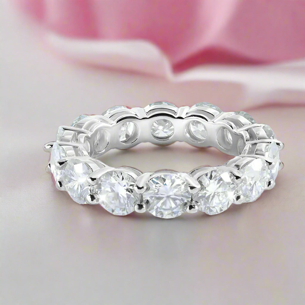 7.0 Ct 5mm Round Cut Full Eternity Diamond Wedding Band
