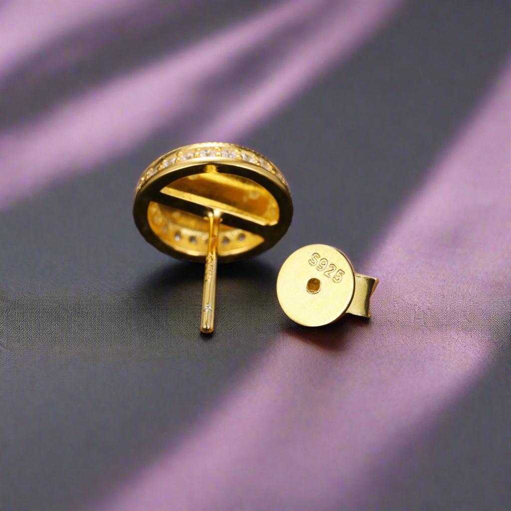 Round Poker Diamond Earrings