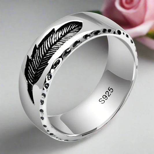 Creative Feather Men's Wedding Band