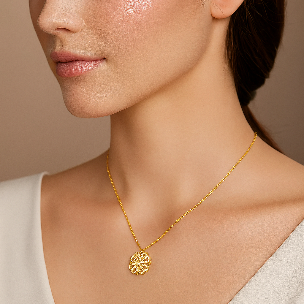 Four Leaf Clover Heart Change Necklace