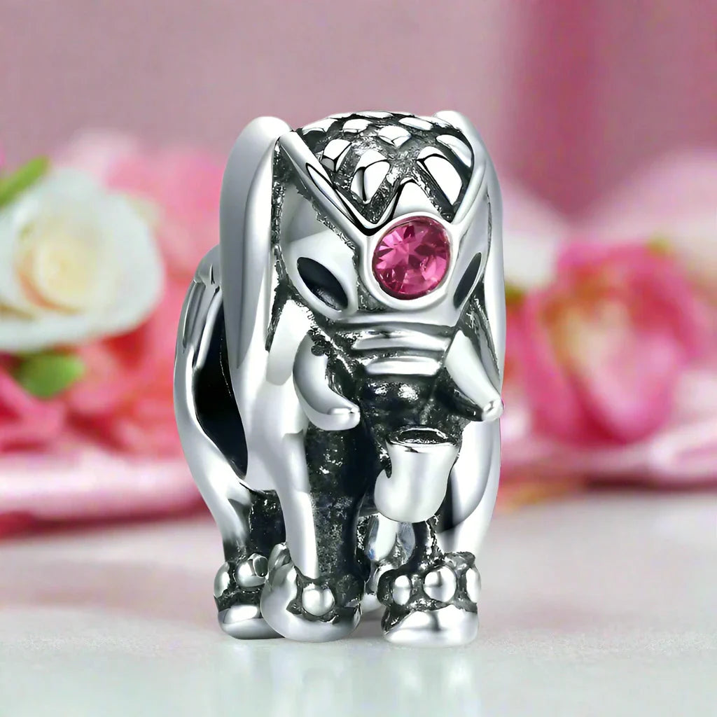 Charming Circus Elephant with Pink Diamond Charm