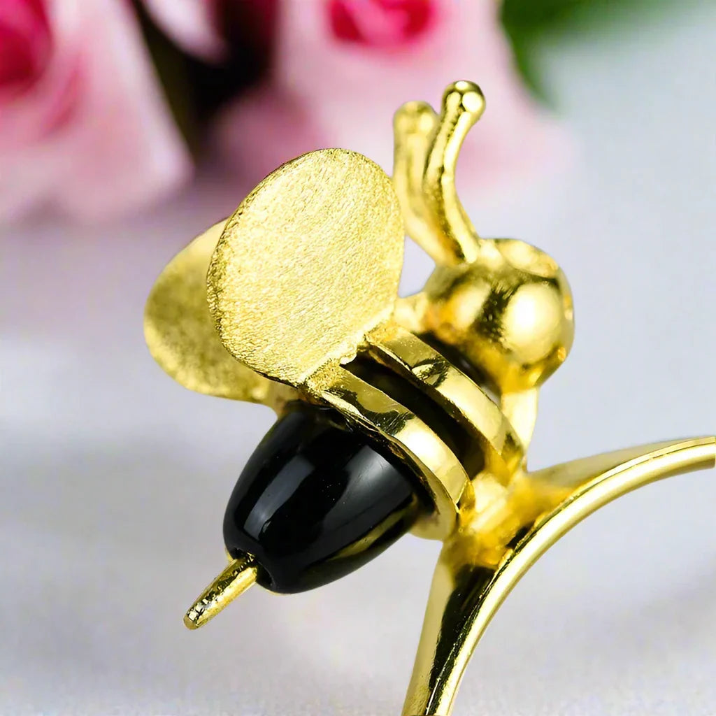 Handmade Bee and Dripping Honey Rings